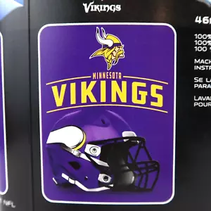 Minnesota Vikings Plush Throw Blanket 46x60in Purple Soft Football Helmet Horns - Picture 1 of 9