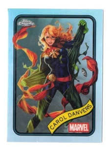 2025 Topps Marvel Chrome Captain Marvel Carol Danvers RIFRATTORE ARGENTO #172 - Foto 1 di 1