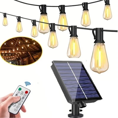 Solar String Lights 15/25/50PC Bulbs For Patio Waterproof Outdoor Hanging Lights - Image 1 of 4