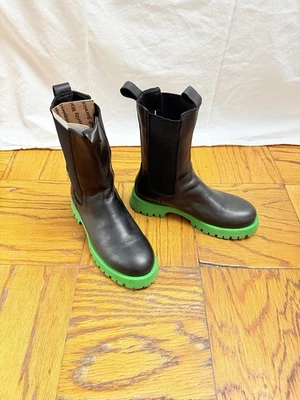 Steve Madden Botas Mujer 39 Cuero Negro Verde Suela Chelsea Foto 1 de 4