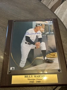 Billy Martin Signed Plaque With Coa - Picture 1 of 3