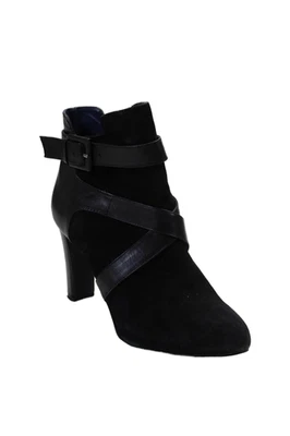 Botas al tobillo Tahari para mujer de cuero con cinturón y cremallera Dina negras talla 6,5 medianas Foto 1 de 4