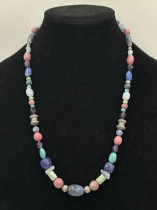 CAROLYN POLLACK Necklace Bracelet Set Sterling Silver Multi Gemstone Magnetic - Picture 1 of 14
