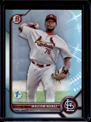 2022 Bowman 1st Edition Malcom Nunez Sky Blue Foil #BPPF-42 Cardinals - Image 1 of 2