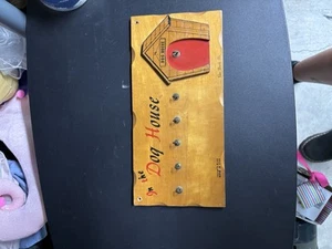 Vintage Wooden Dog House Key Holder for Wall with Hooks - Picture 1 of 6