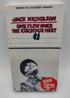 One Flew Over the Cuckoo's Nest Jack Nicholson VHS tape Pre-Viewed Blockbuster  - Image 1 of 4