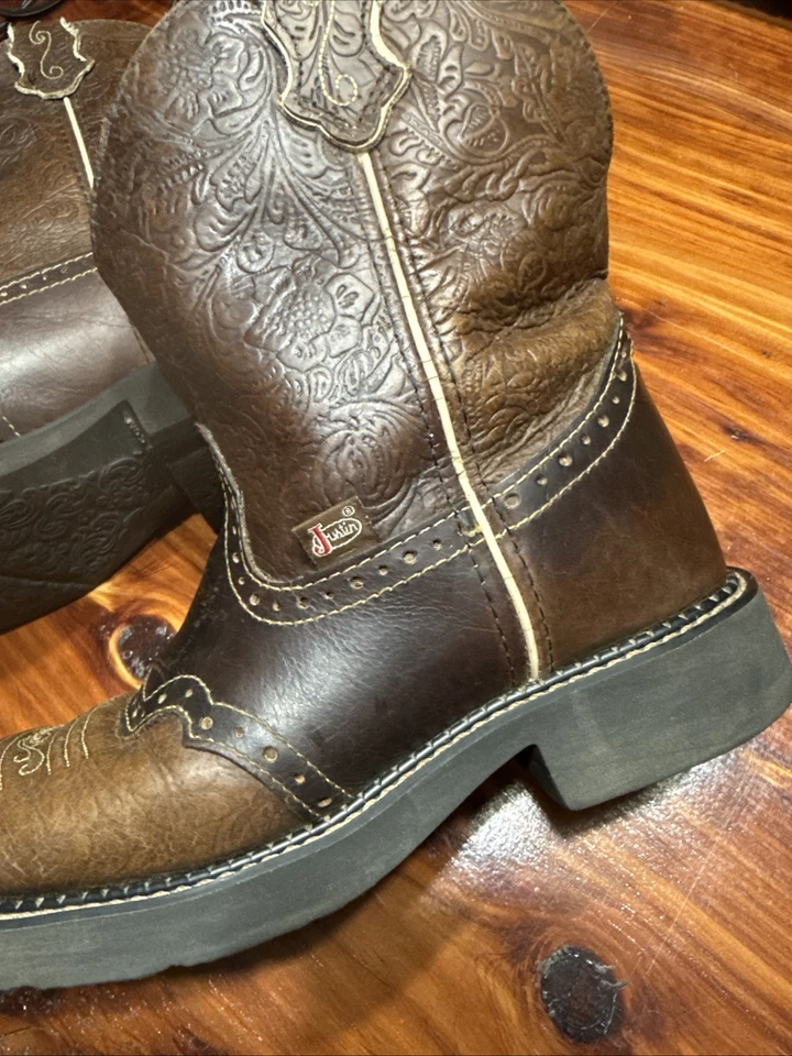 Женские ковбойские сапоги Justin Boots 8,5 цвет коричневый цыганская кожа без застежек - Изображение 1 из 4