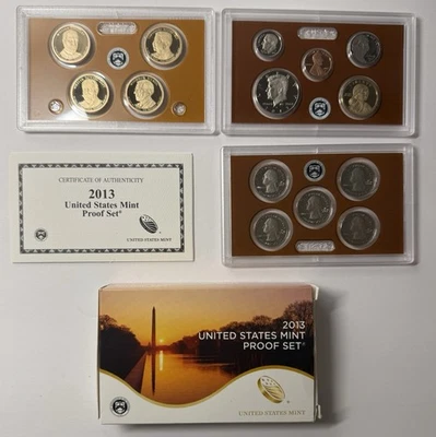 2013 US Mint Proof Set 14-Coin Complete w/ Box & COA - Image 1 of 4