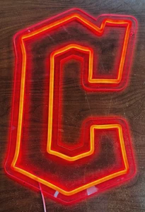 16" x 10.5" Cleveland IndIans LED Neon Sign, Wall Décor, Open Box NEW! - Picture 1 of 2