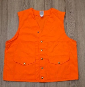 Vintage Filson Style 12 Safety Orange Hunting Shooting Vest Made In USA Size 46 - Picture 1 of 6