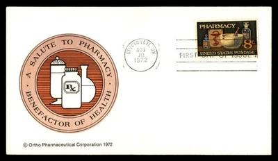 Mayfairstamps US FDC 1972 Pharmacy Items Benefactor of Health First Day Cover aa - Image 1 of 2