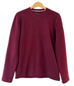 Smartwool Men's Hudson Trail Fleece Sweater Size M Red Crew Neck Wool Blend - Picture 1 of 10