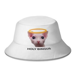 Holy Bingus Bucket Hat Boy Girl Custom Sphynx Cat Fisherman Hat Seaside Bob Gift