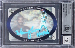 Vikings Warren Moon "HOF 06" Signed 1996 SPX #25 Card Auto 10! BAS Slabbed - Picture 1 of 2