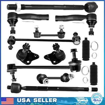 Front Tie Rod Ends Sway Bars Ball Joint For 2001 2002 2003 2004 2005 Toyota RAV4 - Image 1 of 4