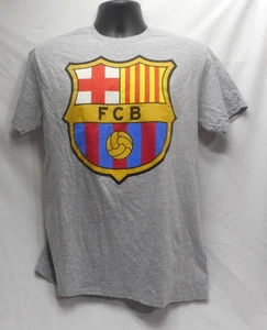 FC Barcelona Soccer Club Gray Short Sleeve Shirt Size Large - Picture 1 of 3