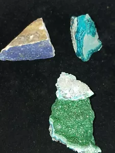 Dazzling Trio of Sparkling Malachite, Azurite and Chrysocolla - Picture 1 of 6