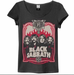 Amplified Ladies T-shirt BLACK SABBATH Logo Shirt New Black Women Heavy Metal - Picture 1 of 6