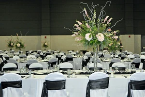 50 SATIN CHAIR COVER BOW SASH 108" x 8"  Wedding Banquet Reception PERFECT COND - Picture 1 of 6