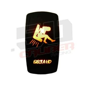 "Eject A Ho" 20a 12V or 24V On/Off Rocker Switch Waterproof Sexy Design - Orange - Foto 1 di 8