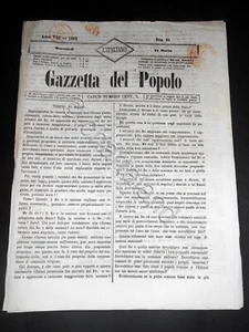 Risorgimento Cavour Torino - Giornale Gazzetta del Popolo n° 69 del 1855 - Foto 1 di 1