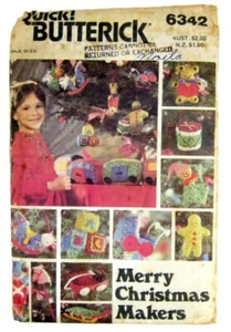 Vintage Butterick Merry Christmas Makers Pattern #634 Train Ornaments 2 OS CUT - Picture 1 of 4