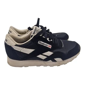 Reebok Classic Nylon Shoes Womens UK3 Black Suede Sneakers Fitness Retro - Picture 1 of 8