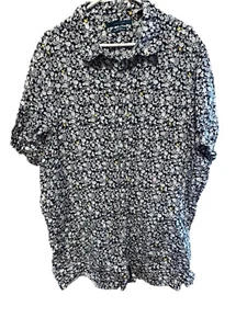 Perry Ellis Button Up Fruit Print Short Sleeve 100% Linen Shirt Men’s Size 2XLT - Picture 1 of 5