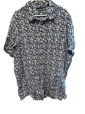 Perry Ellis Button Up Fruit Print Short Sleeve 100% Linen Shirt Men’s Size 2XLT - Image 1 of 4