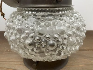 Lampada antica da soffitto vetro bollato spesso recupero architettonico - Foto 1 di 19
