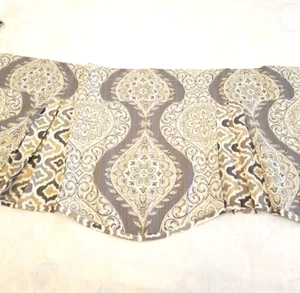 Waverly Moonlit Medallion Valance W/Rod Pocket, 6 pc available/ Gray Ivory Gold - Picture 1 of 4