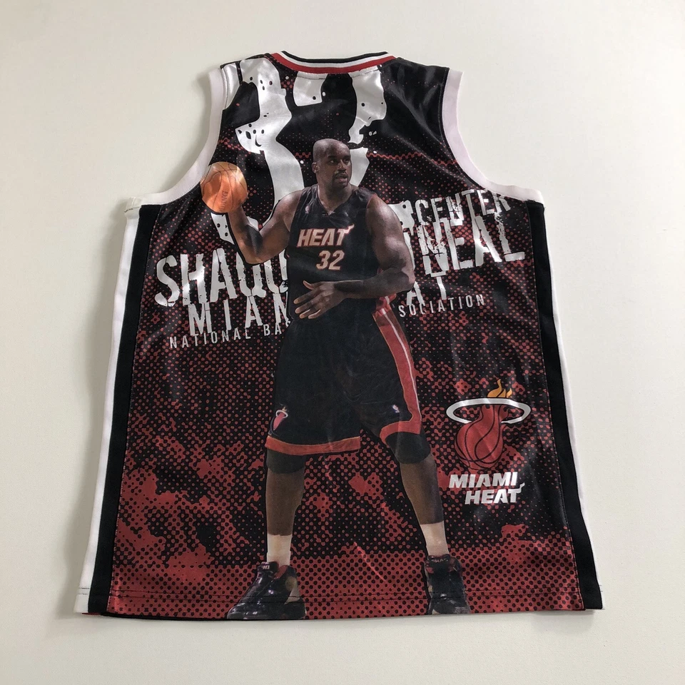 Miami Heat Shaquille O’Neal Shaq Photo Back Throwback Jersey Size Youth 18/20 - Image 1 of 4