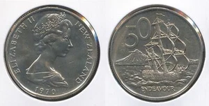 Cincuenta centavos 50c de Nueva Zelanda 1970 (HMS Endeavour) - Prueba como - Imagen 1 de 3