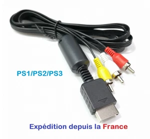 Câble rgb Ps1 Ps2 Ps3 audio video Av rca Console Sony Playstation 1 ou 2 ou 3 - Photo 1/3