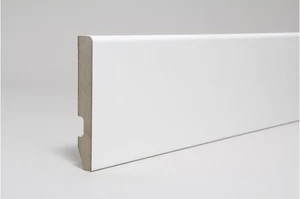 Skirting Board MDF White Foiled Bullnose 130 x 15 x 2400mm - Picture 1 of 1