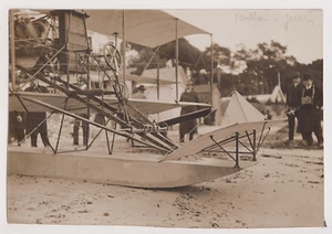 PIONNIER AVIATION -Paulhan à Juan-les-Pins c.1911- Hydroplane Curtiss "Le Triad" - Picture 1 of 2