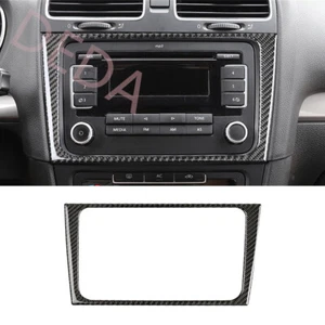 Carbon Fiber Center Console CD Switch Panel Trim For VW Golf 6 MK6 GTI 2008-2012 - Picture 1 of 14