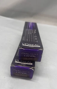 Lot of 2 - L'Oreal Dialight 4.35/4GRv, Demi-Permanent Hair Color, Boxes Damaged - Picture 1 of 3