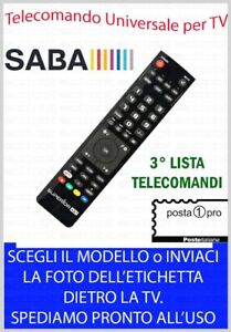 TELECOMANDO UNIVERSALE per TV TELEVISIONE SMART SABA SCEGLI MODELLO 3° LISTA