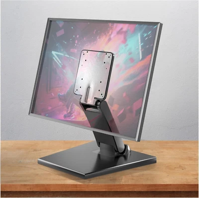 Foldable Low Profile Monitor Stand-VESA 100x100 Desk Mount  Adjustable Short TV - Image 1 of 4