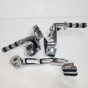 Harley 2000-06 FXST Softail Twin Cam Chrome Shifter Brake Controls Pedals Set - Bild 1 von 14