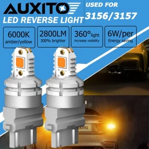 3157 4157 4057 3057 No Hyper Flash LED Amber Rear Turn Signal Light Bulbs Canbus - Picture 1 of 10
