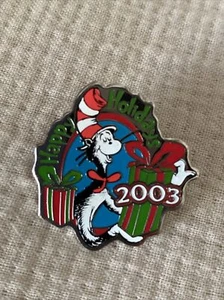 Vintage 2003 UNIVERSAL STUDIOS HAPPY HOLIDAYS DR. SEUSS CAT IN HAT Pin Pinpack - Bild 1 von 2