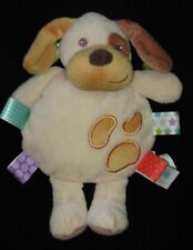 Taggies Puppy Dog Plush Baby Lovey Rattle Stuffed Animal 10" Tan