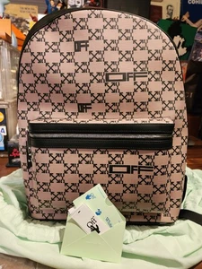 NUEVA MOCHILA OFF-WHITE con estampado de monograma marrón negro + etiquetas + cubierta antipolvo + tarjeta auténtica - Imagen 1 de 24