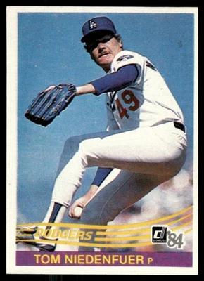 1984 Donruss Tom Niedenfuer Los Angeles Dodgers #128 - Image 1 of 2