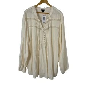 Torrid NEW Ivory Lenny Peasant Blouse Top Women's Plus Size 4X / 26 Cottagecore - Picture 1 of 9