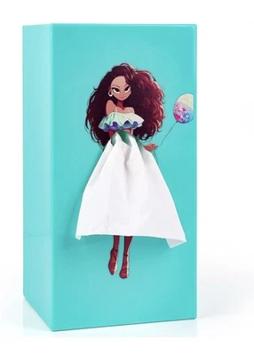 Тканевая коробка чехол, весело и инновационный ткани коробка - леди юбка дизайн - пластик, синий  - Изображение 1 из 3