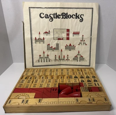 Lote de 102 bloques de castillo en bandeja de madera Chadwick © 1986 3 x No. 96552 Foto 1 de 2