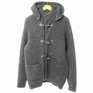Emporio Armani Knit Duffle Coat Jacket Wool Hoody 48 Gray 0611 IBO70 Used 2c467f - Picture 1 of 7
